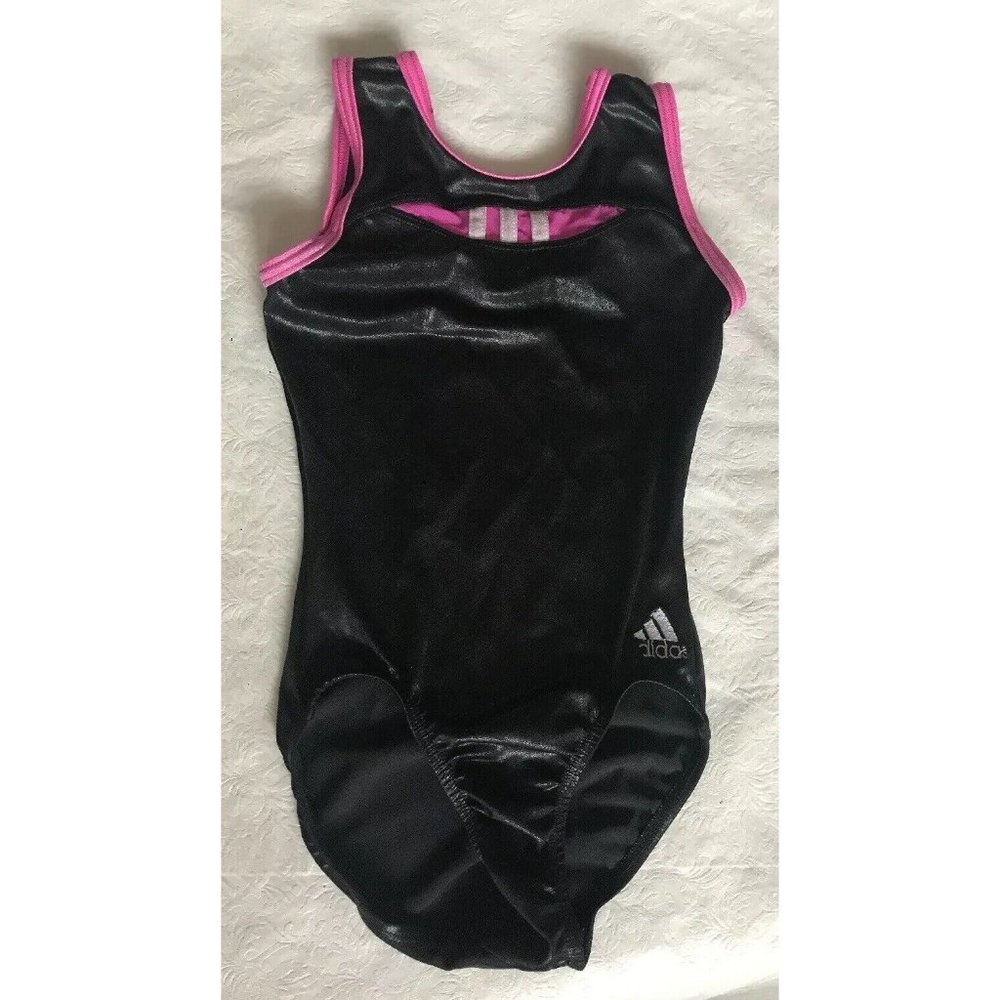 Adidas Multicolor Pink Leotard Unitard Gymnastics Dance Kids M/L - Picture 2 of 6
